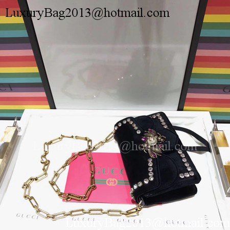 Gucci Broadway Velvet mini Bag 489218 Black