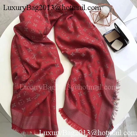 Louis Vuitton MONOGRAM DENIM Scarf M33695 Red