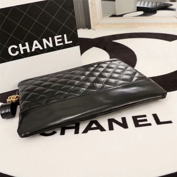 Chanel 2017 Calfskin Leather Clutch 8127 Black