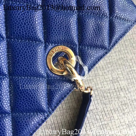 Chanel LE Boy Grand Shopping Tote Bag GST Blue Cannage Pattern A50995 Gold