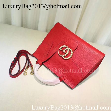 Gucci GG Marmont Leather Top Handle Bag 421890 Red