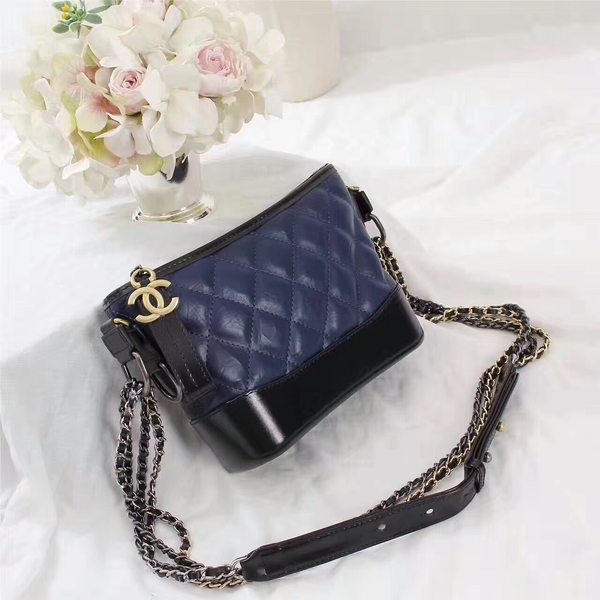 Chanel Gabrielle Calfskin Leather Shoulder Bag 8122A Blue