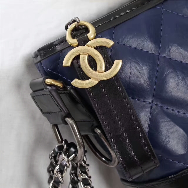 Chanel Gabrielle Calfskin Leather Shoulder Bag 8122A Blue