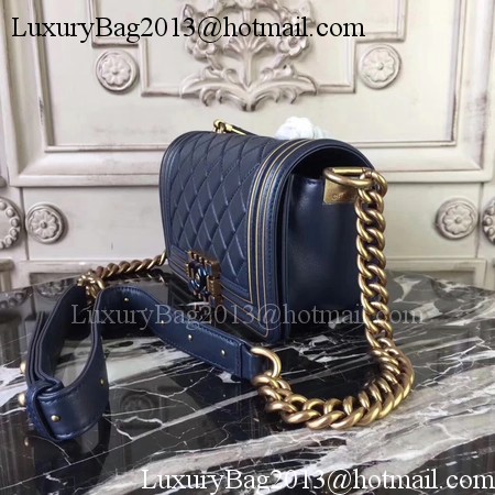 Boy Chanel Top Handle Flap Bag Original Leather A91881 Royal