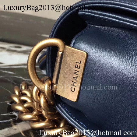 Boy Chanel Top Handle Flap Bag Original Leather A91881 Royal