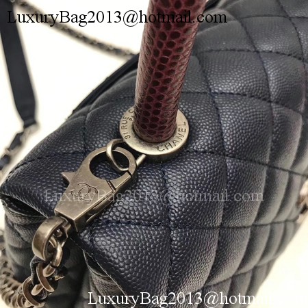 Chanel Classic Red Top Handle Bag Royal Original Leather A92991 Silver