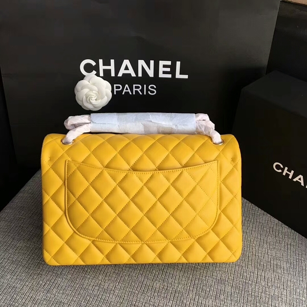 Chanel Flap Shoulder Bags Yellow Original Lambskin Leather CF1113 Glod