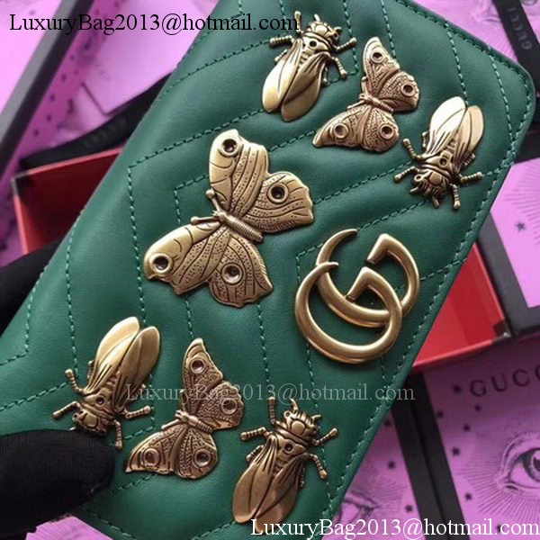 Gucci GG Marmont Animal Studs mini Bag 488426 Green