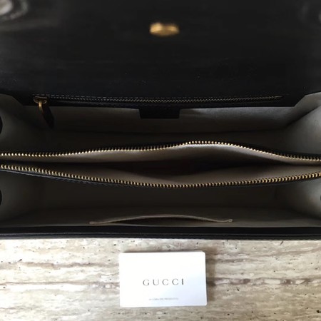 Gucci Signature GG Original Marmont Leather Shoulder Bag 431382 Black