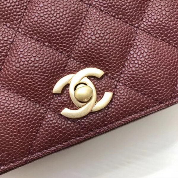 Chanel Classic Top Handle Bag Original Caviar Leather CHA2369 Wine