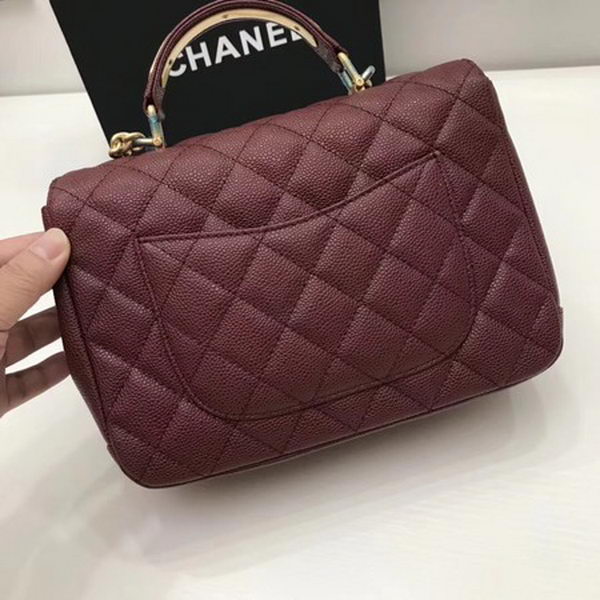 Chanel Classic Top Handle Bag Original Caviar Leather CHA2369 Wine