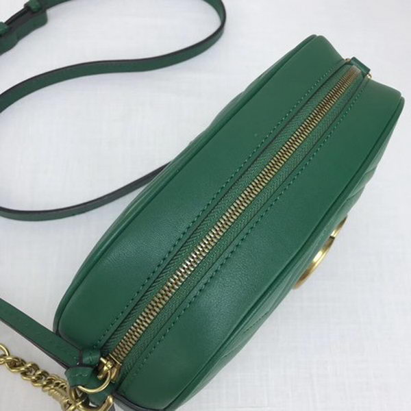 Gucci GG Marmont Matelasse Leather Shoulder Bag 447632 Green