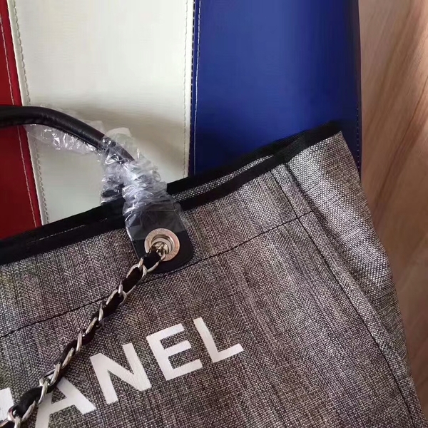 Chanel Deauville Tote Bag Original Canvas Leather A68047-3