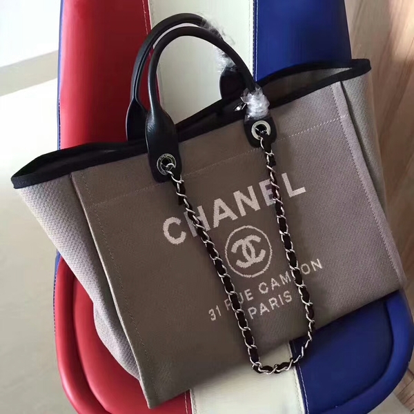 Chanel Deauville Tote Bag Original Canvas Leather A68047-9