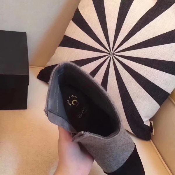 Chanel Ankle Boot Leather CH2209 Gray