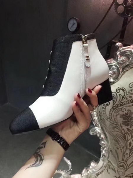Chanel Ankle Boot Leather CH2213 White