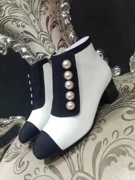 Chanel Ankle Boot Leather CH2213 White