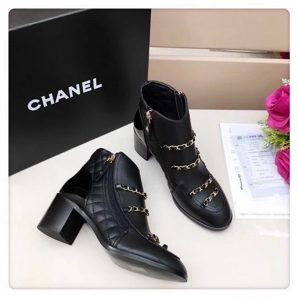 Chanel Ankle Boot Leather CH2227A Black