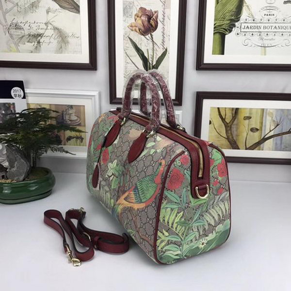 Gucci Tian GG Supreme Boston Bag 409527 Wine