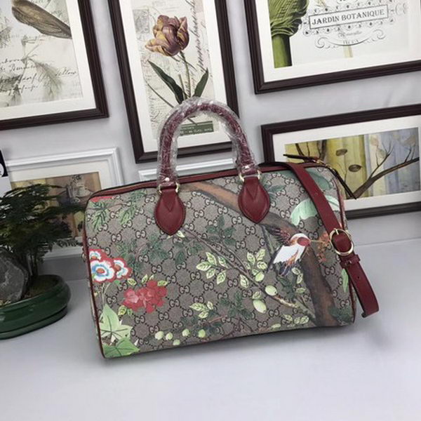 Gucci Tian GG Supreme Boston Bag 409527 Wine