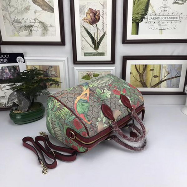 Gucci Tian GG Supreme Boston Bag 409527 Wine