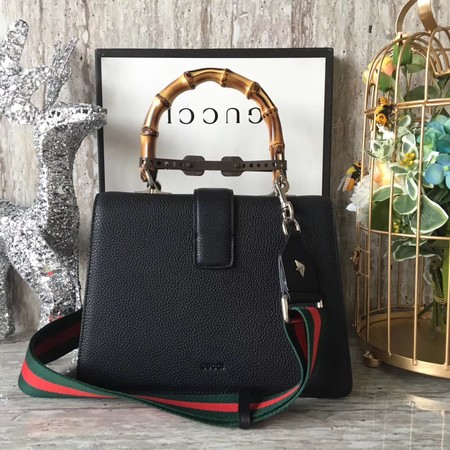 Gucci Dionysus Leather Top Handle Bag 448075 Black