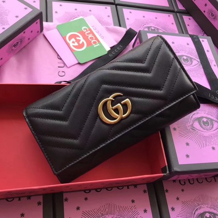 Gucci GG Marmont Continental Wallet 443436 Black