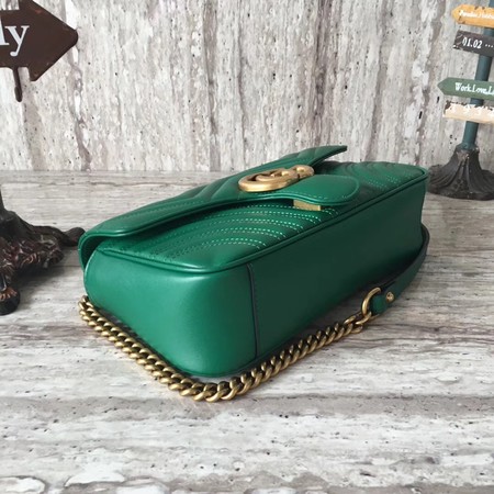 Gucci Now GG Marmont Matelasse Shoulder Bag 443496 Green