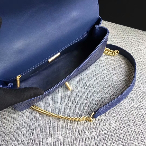 Chanel 2017 Original Python Leather Shoulder Bag 8127 Blue