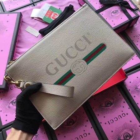 Gucci GG Marmont Calfskin Leather Clutch 466489 OffWhite