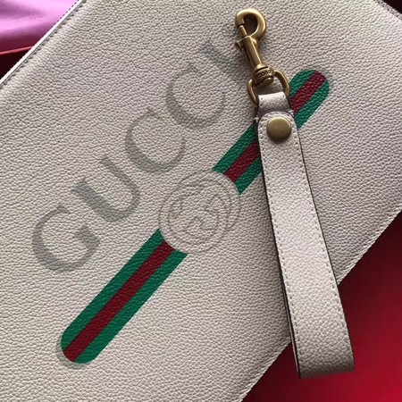 Gucci GG Marmont Calfskin Leather Clutch 466489 OffWhite