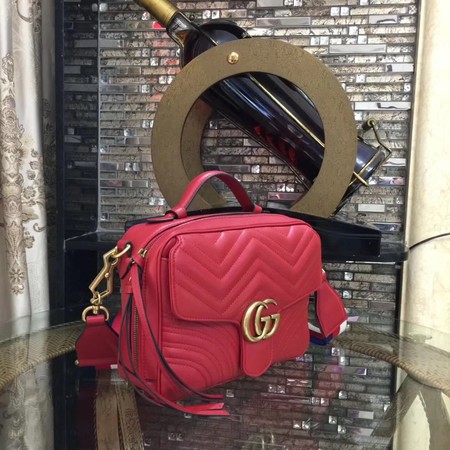 Gucci GG Marmont Small Shoulder Bag 498100 Red