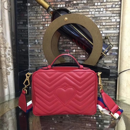 Gucci GG Marmont Small Shoulder Bag 498100 Red