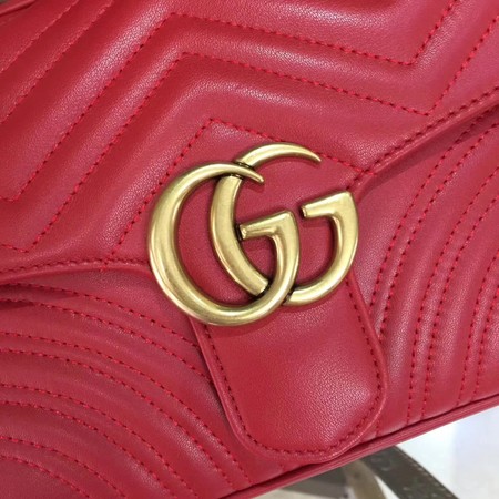 Gucci GG Marmont Small Shoulder Bag 498100 Red