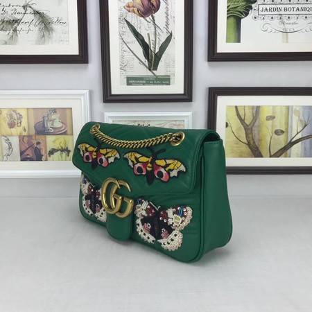 Gucci Now GG Marmont Matelasse Shoulder Bag 443496 Green