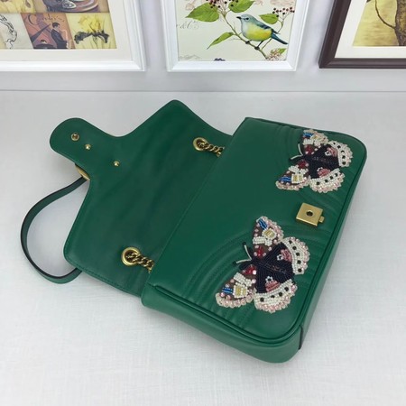 Gucci Now GG Marmont Matelasse Shoulder Bag 443496 Green