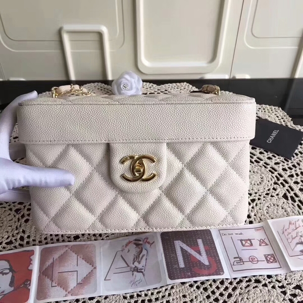 Chanel Cosmetic Bag Caviar Leather CHA6600 White