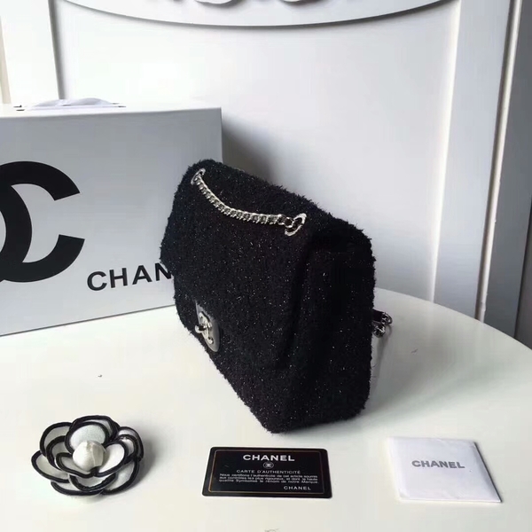 Chanel Original Suede Leather Flap Shoulder Bag A8128 Black