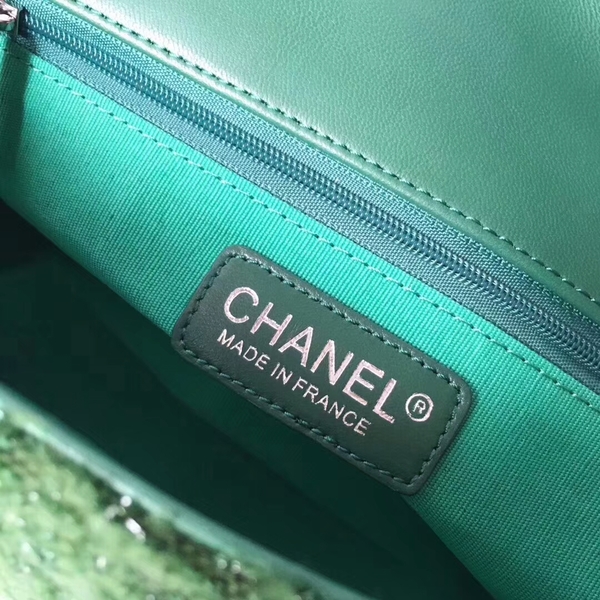 Chanel Original Suede Leather Flap Shoulder Bag A8128 Green