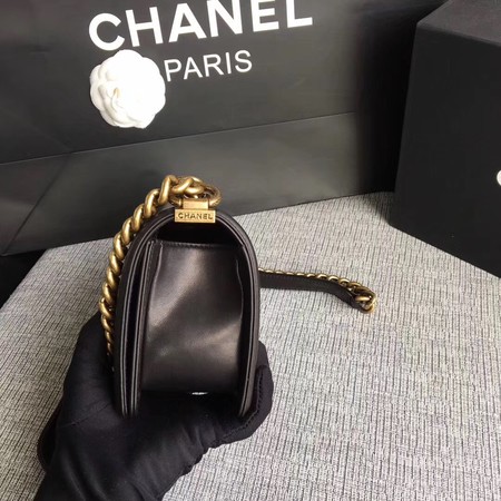 Boy Chanel Flap Shoulder Bag Sheepskin Leather A67085 Black