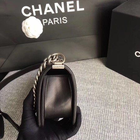 Boy Chanel Flap Shoulder Bag Sheepskin Leather A67085 Black