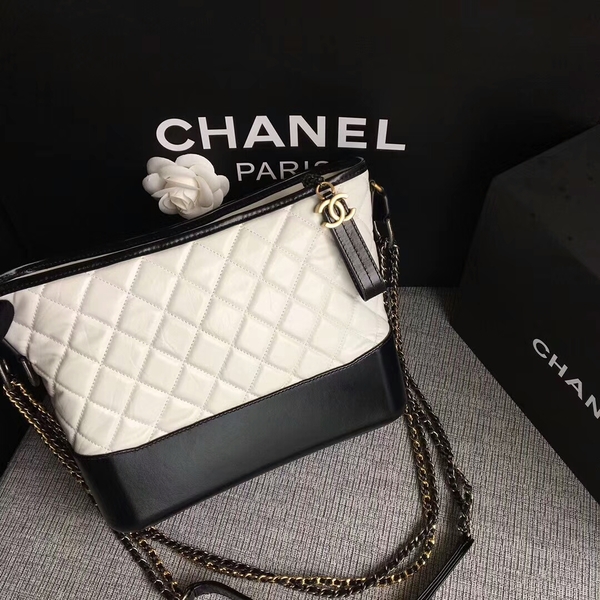 Chanel Gabrielle Shoulder Bag Original Calfskin Leather A93842 Black&White