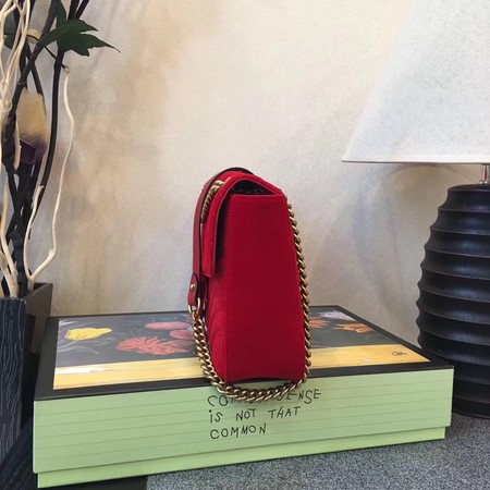 Gucci GG Marmont Medium Velvet Shoulder Bag 443496 Red