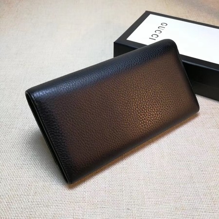 Gucci Leather Continental Wallet 456116 Black