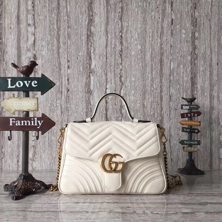 Gucci GG Marmont Small Top Handle Bag 498110 White