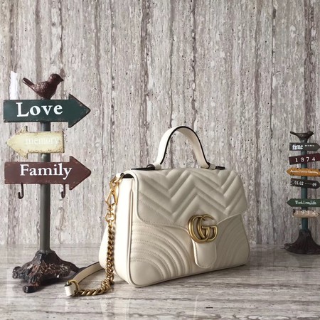 Gucci GG Marmont Small Top Handle Bag 498110 White