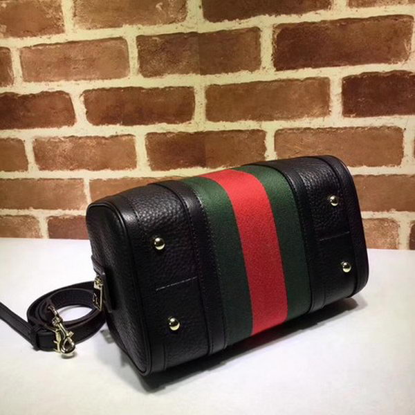 Gucci Vintage Leather Boston Bag 269876 Black