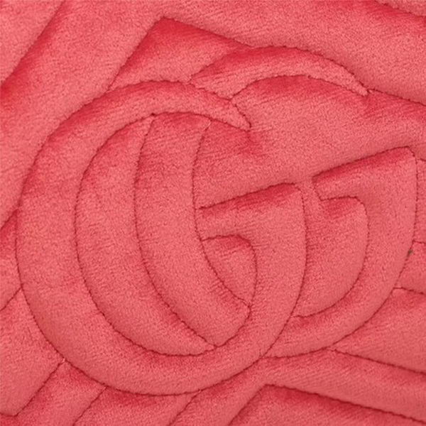 Gucci GG Marmont Matelasse Velvet Shoulder Bag 447632 Pink