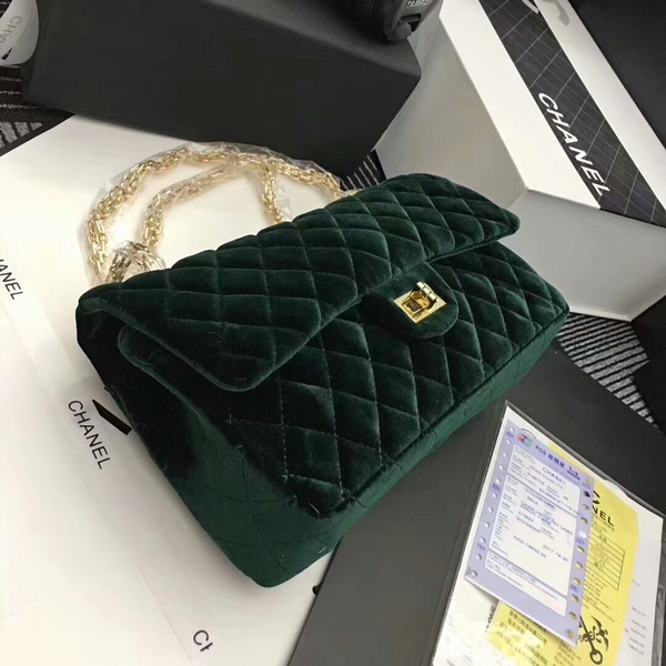 Chanel Suede Leather Flap Shoulder Bag CF8130 Green