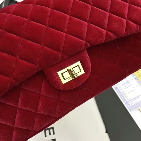 Chanel Suede Leather Flap Shoulder Bag CF8130 Red